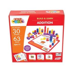 NIB-Math Cubes Build & Learn Addition 79 Total Pieces/30 Activities~Damaged Box~